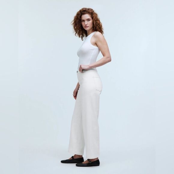 Madewell NWT Curvy Emmett Wide-Leg Jean Sz 25 in Tile White: Welt Pocket Edition - Picture 3 of 9